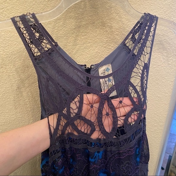 FREE PEOPLE Urban Outfitters Women Floral High-Low Boho Summer Maxi Dress Size 2 - Picture 3 of 12